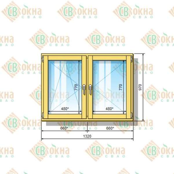 Окно ОД ОСП 970 х 1320 мм ОлПп