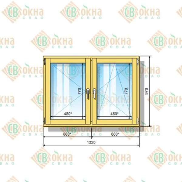 Окно ОД ОСП 970 х 1320 мм ПлОп