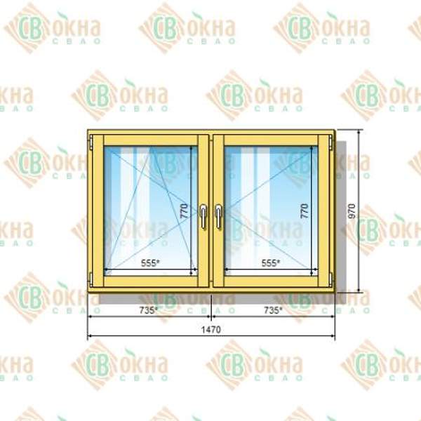 Окно ОД ОСП 970 х 1470 мм ОлПп