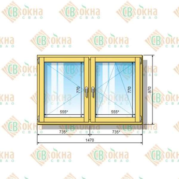 Окно ОД ОСП 970 х 1470 мм ПлОп