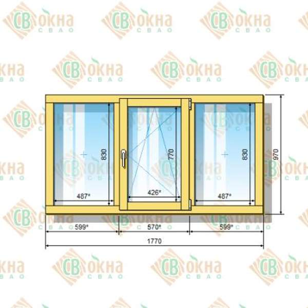Окно ОД ОСП 970 х 1770 мм ГОпГ