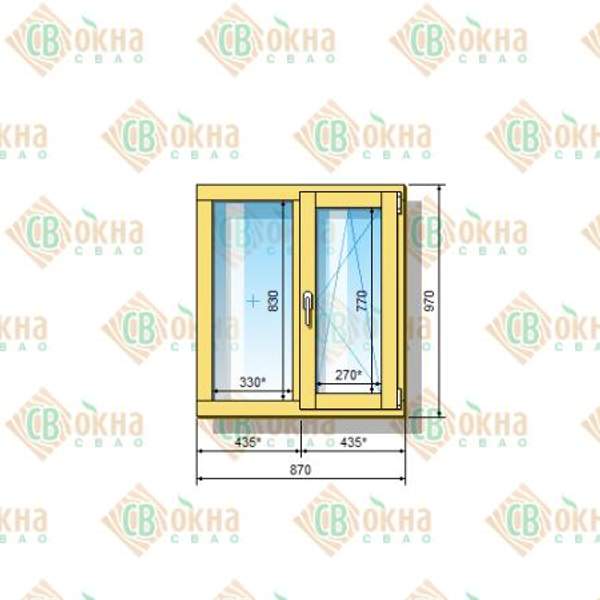 Окно ОД ОСП 970 х 870 мм ГОп