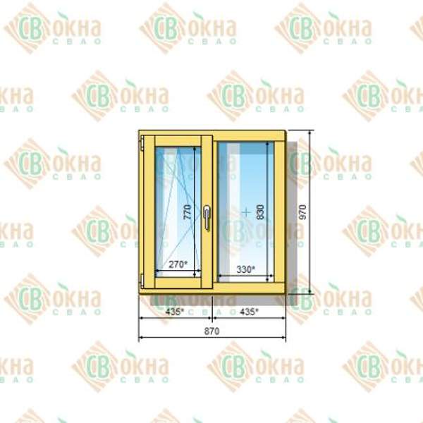 Окно ОД ОСП 970 х 870 мм ОлГ