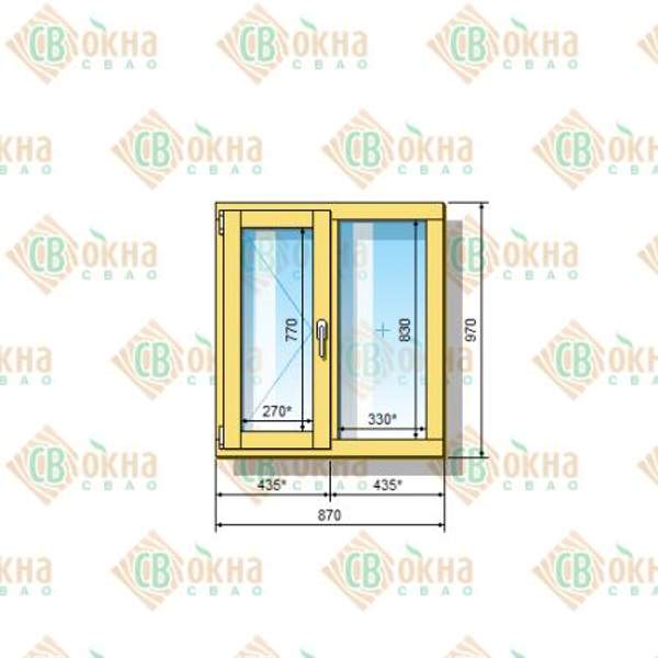 Окно ОД ОСП 970 х 870 мм ПлГ