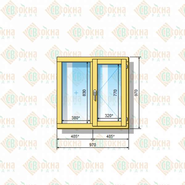 Окно ОД ОСП 970 х 970 мм ГПп