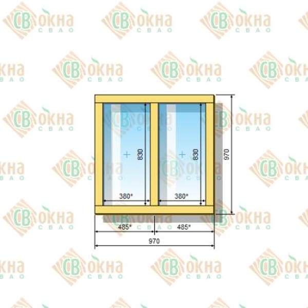 Окно ОД ОСП 970 х 970 мм ГГ