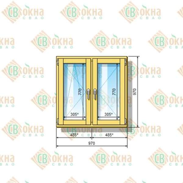 Окно ОД ОСП 970 х 970 мм ОлПп