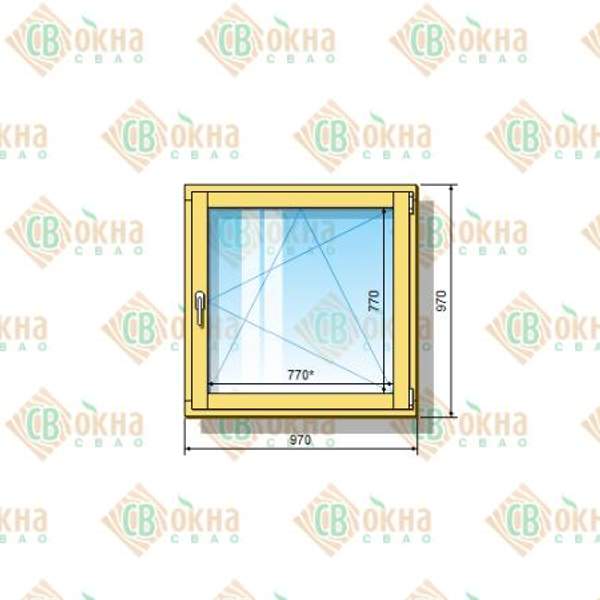 Окно ОД ОСП 970 х 970 мм Оп
