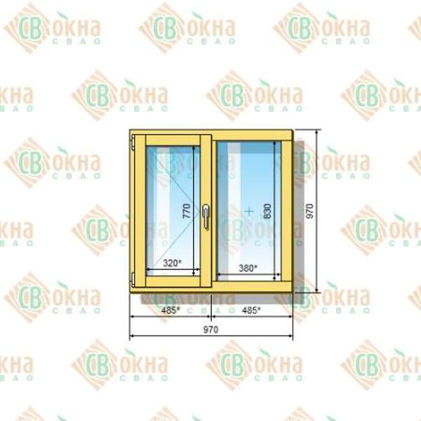 Окно ОД ОСП 970 х 970 мм ПлГ