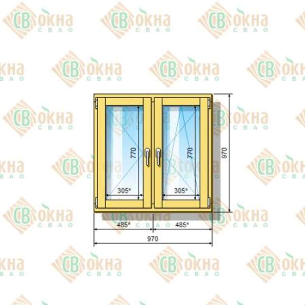 Окно ОД ОСП 970 х 970 мм ПлОп