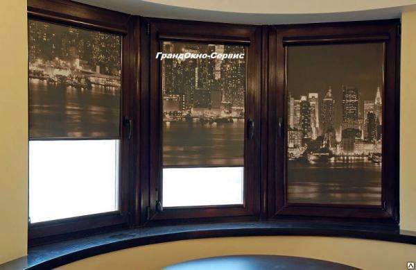 Окно пятикамерное трехстворчатое, цвет профиля Темно-коричневый