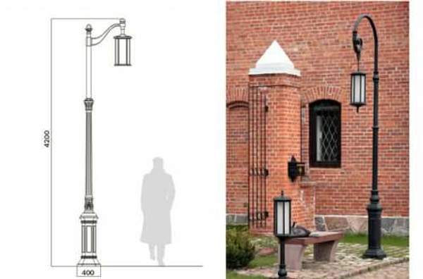 Опора освещения чугунный фонарь С41