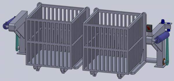 Опрокидыватель автоклавных корзин