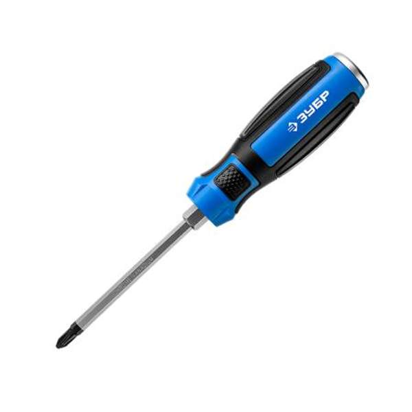 Отвертка ударная, Cr-V, SL8 x 150 мм, усил. под ключ, магнит. након, 2хкомп.рукоятка, ЗУБР