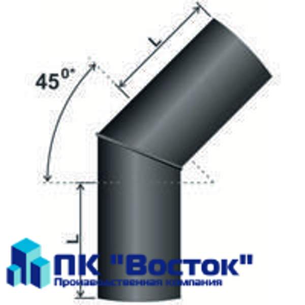 Отвод 45 пнд SDR 17 Ду 1000 мм сварной 3-х сегментный вода