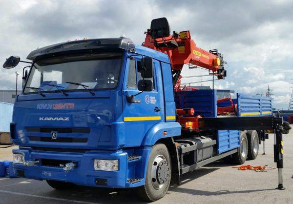 PALFINGER INMAN IT 120 со стальной платформой на шасси КАМАЗ-65117-3010-50