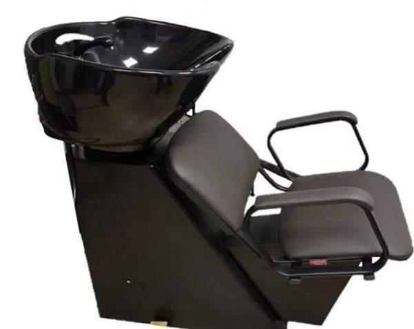 Парикмахерская мойка Елена с креслом Контакт (глубокая чёрная раковина)