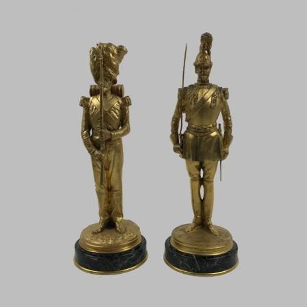 Парная бронза "Французские солдаты" эпохи Наполеона III. Франция