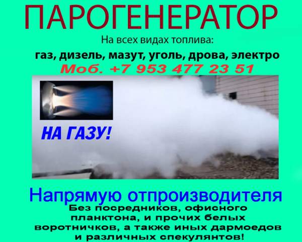 Парогенератор на газу промышленный купить