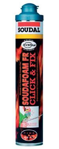 Пена монтажная огнестойкая профессиональная SOUDAFOAM CLICK & FIX