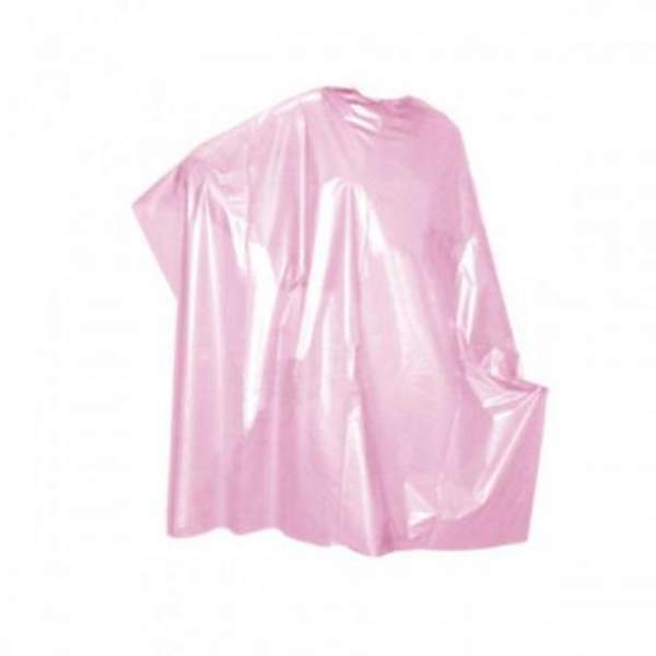 Пеньюар парикмахерский полиэтиленовый розовый 100*160
