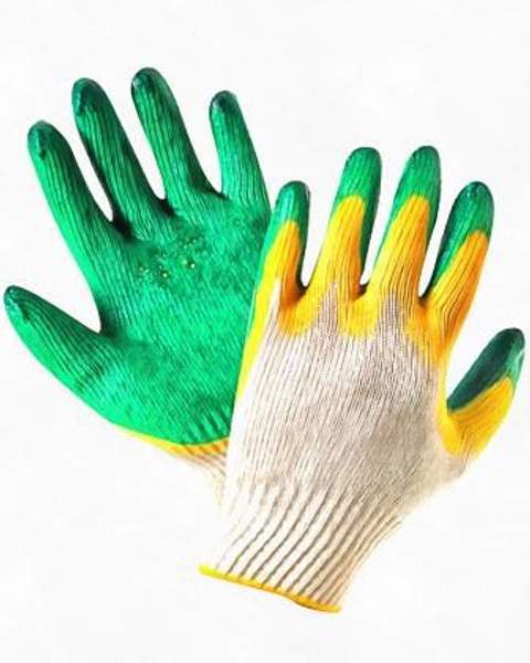 Перчатки ХБ с латексом, 2-ой облив