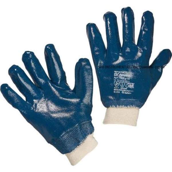 Перчатки с нитриловым полным покрытием Облитые Манжет резинка