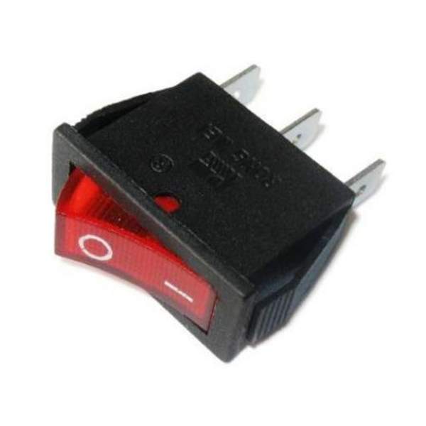 Переключатель прямоугольный узкий с подсветкой 2 положение 3 контакта