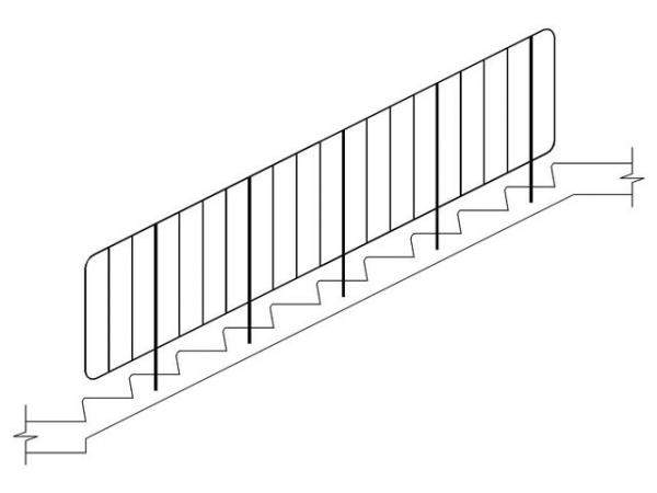 Перила ЛО-14 Стальные ограждения лестниц серии 1.450-1