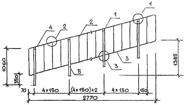Перила ОМ15-1 серии 1.050.9-4.93 ограждения лестниц