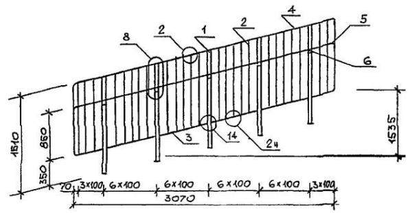 ПЕРИЛА ОМ-17-4 стальные ограждения лестниц серии 1.050.1-2