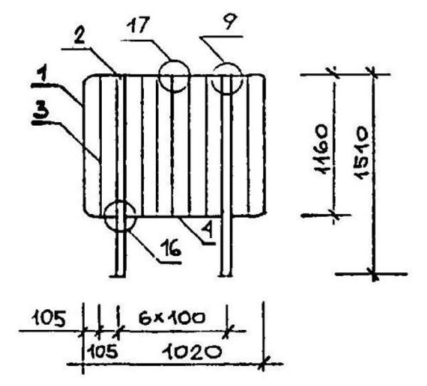 Перила ОМН 17-4 серии 1.050.9-4.93 стальные ограждения лестничных площадок