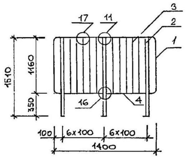 Перила ОМВ 14-4 серии 1.050.9-4.93 стальные ограждения лестничных площадок