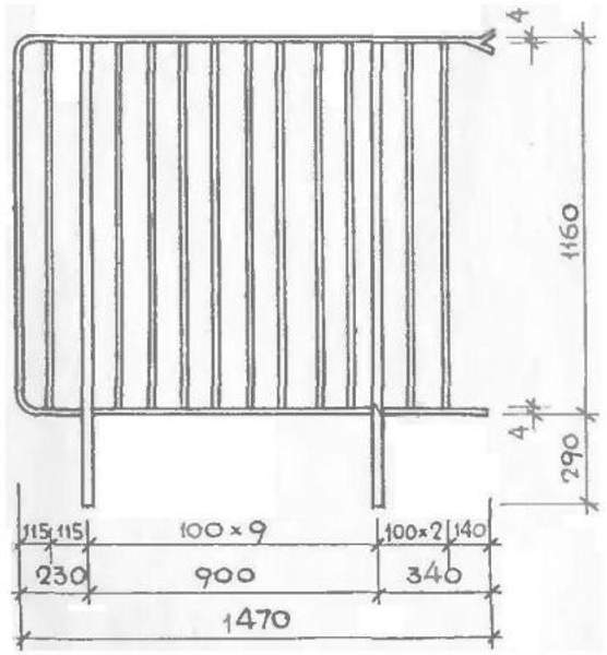 Перила ОВП-27Д-1 серии 1.256-1 стальные ограждения лестничных площадок