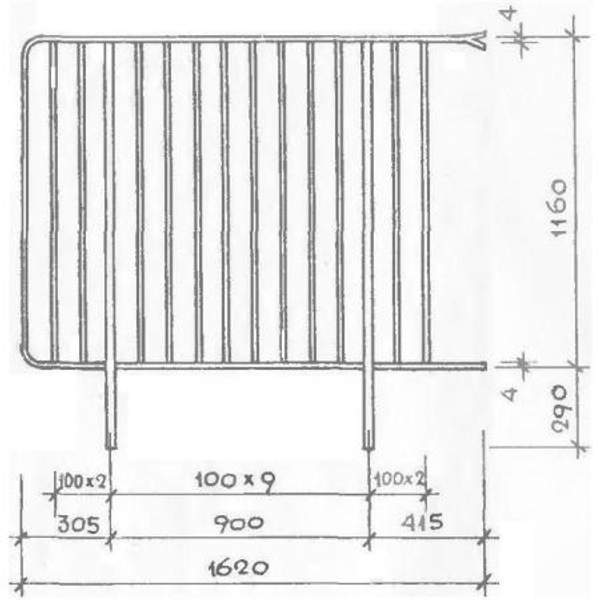 Перила ОВП-30Д-1 серии 1.256-1 стальные ограждения лестничных площадок