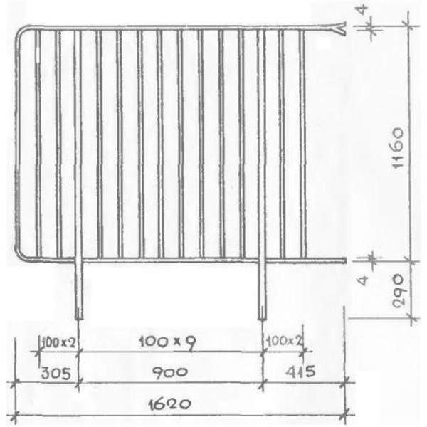 Перила ПД 16.12Р серии 1.256.2-2 стальные ограждения лестничных площадок