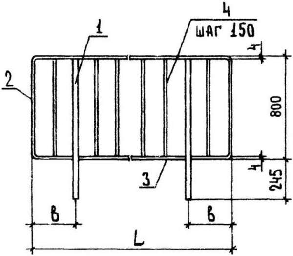 Перила ПВ 12.9 стальные ограждения лестничных площадок серии 1.100.2-5