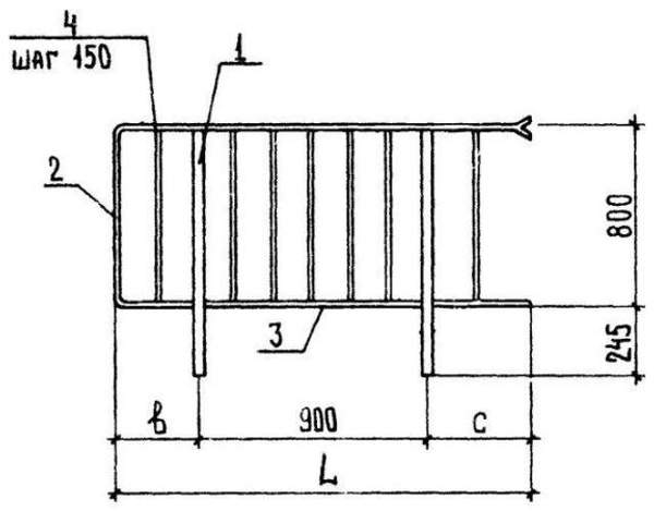 Перила ПВ 16.9Р серии 1.256.2-2 стальные ограждения лестничных площадок
