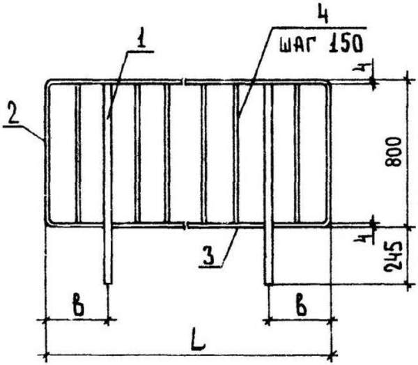 Перила ПВ 18.9Р серии 1.256.2-2 стальные ограждения лестничных площадок
