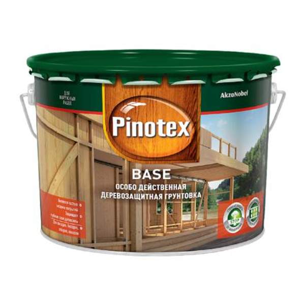 PINOTEX BASE ГРУНТОВКА ДЛЯ ВНЕШНИХ РАБОТ ДЕРЕВОЗАЩИТНАЯ БЕСЦВЕТНАЯ ПИНОТЕКС