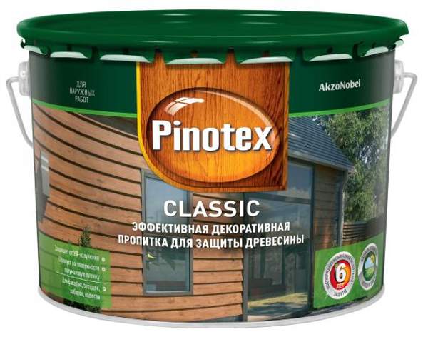 PINOTEX CLASSIC ДЕКОРАТИВНО-ЗАЩИТНАЯ ПРОПИТКА ДЛЯ ДРЕВЕСИНЫ ПИНОТЕКС