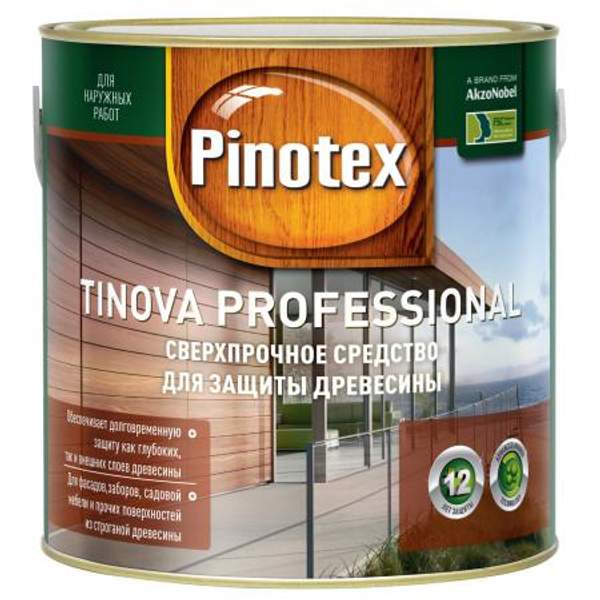 PINOTEX TINOVA PROFESSIONAL СРЕДСТВО ДЛЯ ЗАЩИТЫ ДРЕВЕСИНЫ СВЕРХПРОЧНОЕ ПИНОТЕКС