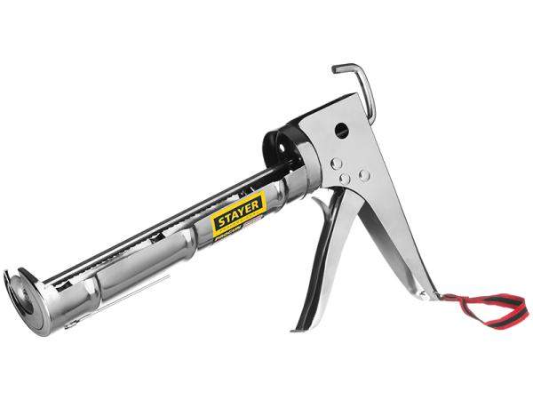 Пистолет для герметика полукорпусной STAYER Professional, хромированный, 310 мл (0662)