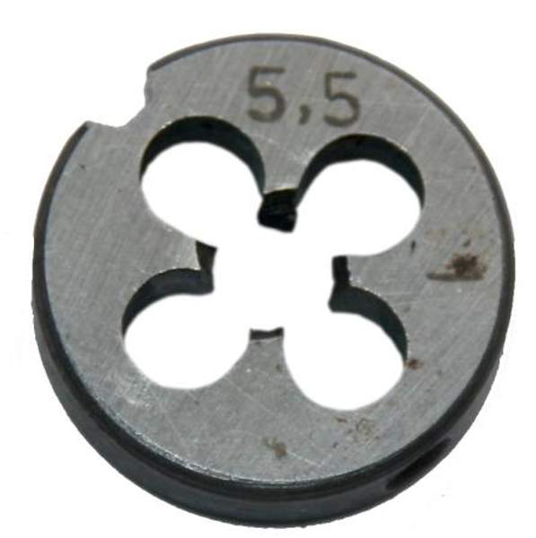 Плашка М5,5х0,5, 20/7 мм, 9ХС, основной шаг, СССР.