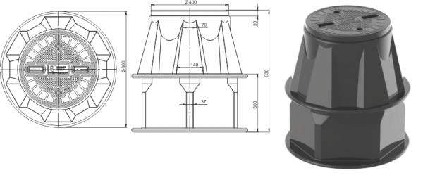 Пластиковый кабельный колодец КС-2.2