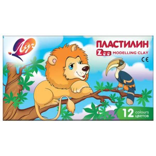 Пластилин классический ЛУЧ "Zoo", 12 цветов, 162 г, картонная коробка, 19С 1272-08