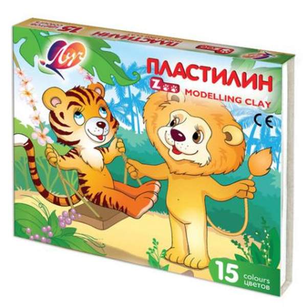 Пластилин классический ЛУЧ "Zoo", 15 цветов, 202,5 г, картонная коробка, 20С 1357-08