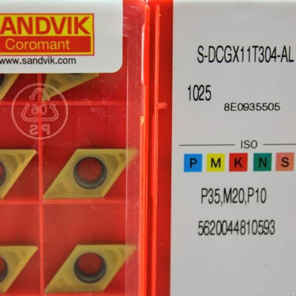 Пластина твердосплавная DCGX 11T302, DCGX 11T304, DCGX 11T308, Sandvik ARNO