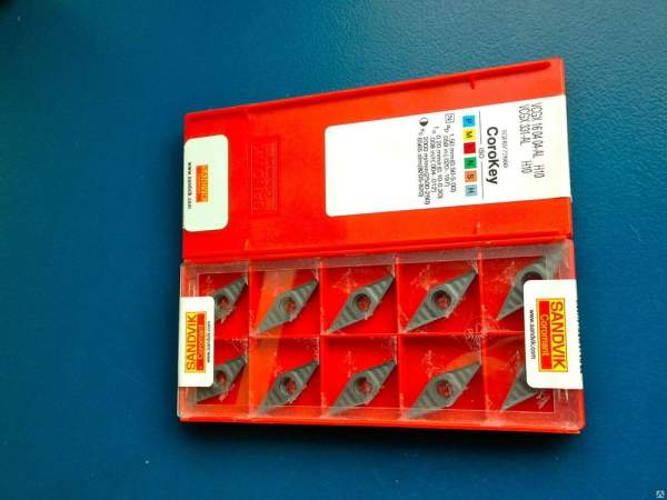 Пластина твердосплавная VCGX 160404, VCGX 160408, VCGX 160412, Sandvik ARNO