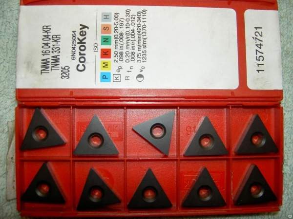 Пластины твердосплавные TNMA 160404, TNMA 160408, TNMA 160412, TNMA 160416